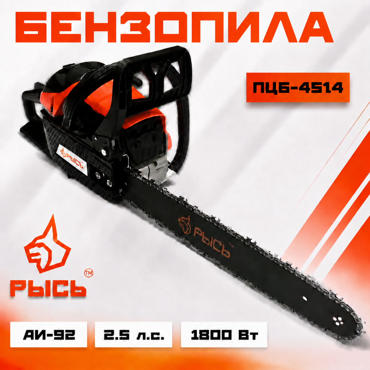 Бензопила РЫСЬ ПЦБ 4514