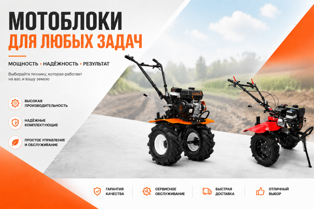 Лучшие бензиновые мотоблоки 2026 года